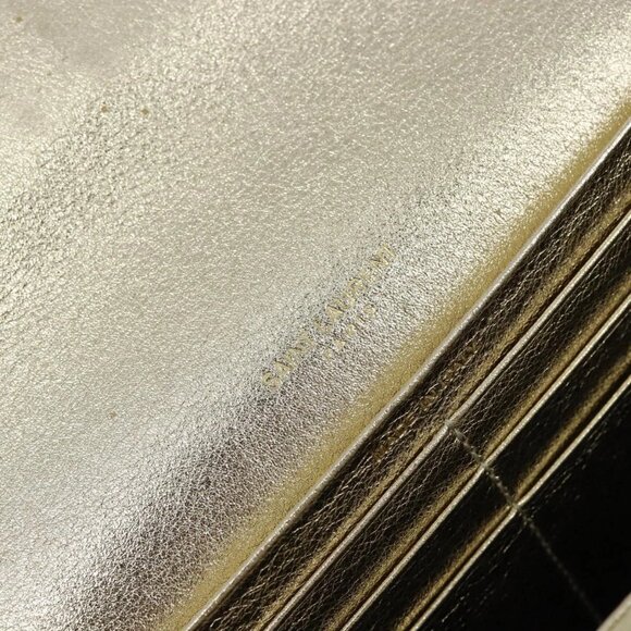 Authentic SAINT LAURENT Leather Gold Tone Wallet bst339-121825 - Picture 16 of 16